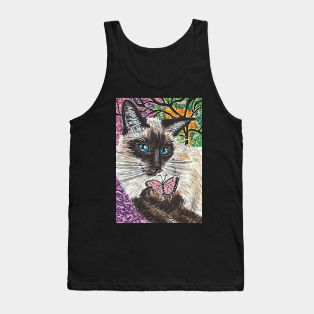 Siamese cat butterfly Tank Top by SamsArtworks